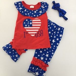 New Patriotic I love USA Boutique Style Outfit